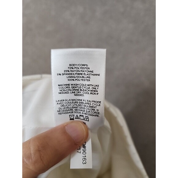 Express Pencil Skirt Womens 4 Cream White Striped Back Zipper Slit Lined NEW - Picture 7 of 8